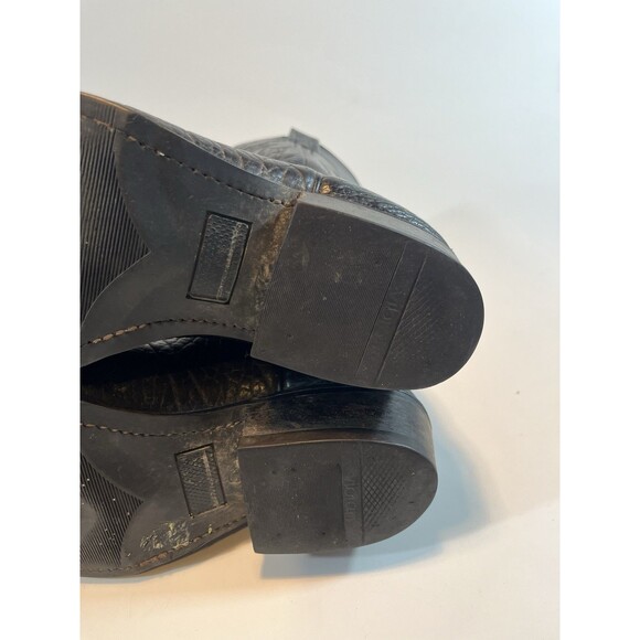 Nocona Cowboy Boots Size 8 E Black Leather Vintage - Picture 9 of 15